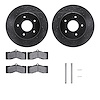 8212-47034 Drilled/Slotted Rotors w/Heavy-Duty Brake Pads Kit & Hardware [Black], 1963-1982 GM, Position: Front - image 1