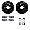8212-48009 Drilled/Slotted Rotors w/Heavy-Duty Brake Pads Kit & Hardware [Black], 1999-2007 GM, Position: Rear - image 1