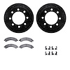 8212-48018 Drilled/Slotted Rotors w/Heavy-Duty Brake Pads Kit & Hardware [Black], 2003-2008 GM, Position: Rear - image 1