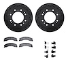 8212-48029 Drilled/Slotted Rotors w/Heavy-Duty Brake Pads Kit & Hardware [Black], 2011-2019 GM, Position: Front - image 1