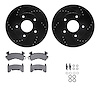 8212-48053 Drilled/Slotted Rotors w/Heavy-Duty Brake Pads Kit & Hardware [Black], 1979-1998 GM, Position: Front - image 1
