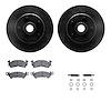 8212-48087 Drilled/Slotted Rotors w/Heavy-Duty Brake Pads Kit & Hardware [Black], 1990-2002 GM, Position: Front - image 1