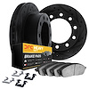 8212-48107 Drilled/Slotted Rotors w/Heavy-Duty Brake Pads Kit & Hardware [Black], 1997-2005 Multiple Makes/Models, Position: Rea - image 1