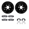 8212-48152 Drilled/Slotted Rotors w/Heavy-Duty Brake Pads Kit & Hardware [Black], 2007-2017 GM, Position: Rear - image 1