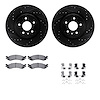 8212-54001 Drilled/Slotted Rotors w/Heavy-Duty Brake Pads Kit & Hardware [Black], 2010-2010 Ford/Lincoln/Mercury/Mazda, Position - image 1
