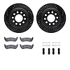 8212-55003 Drilled/Slotted Rotors w/Heavy-Duty Brake Pads Kit & Hardware [Black], 2003-2011 Ford/Lincoln/Mercury/Mazda, Position - image 1