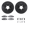 8212-55005 Drilled/Slotted Rotors w/Heavy-Duty Brake Pads Kit & Hardware [Black], 2003-2005 Ford/Lincoln/Mercury/Mazda, Position - image 1