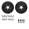 8212-55016 Drilled/Slotted Rotors w/Heavy-Duty Brake Pads Kit & Hardware [Black], 2013-2016 Ford/Lincoln/Mercury/Mazda, Position - image 1