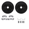 8212-56014 Drilled/Slotted Rotors w/Heavy-Duty Brake Pads Kit & Hardware [Black], 1979-1991 Ford/Lincoln/Mercury/Mazda, Position - image 1