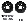8212-56015 Drilled/Slotted Rotors w/Heavy-Duty Brake Pads Kit & Hardware [Black], 1991-1994 Ford/Lincoln/Mercury/Mazda, Position - image 1