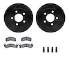 8212-56016 Drilled/Slotted Rotors w/Heavy-Duty Brake Pads Kit & Hardware [Black], 1991-1994 Ford/Lincoln/Mercury/Mazda, Position - image 1