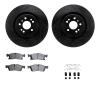 8212-63003 Drilled/Slotted Rotors w/Heavy-Duty Brake Pads Kit & Hardware [Black], 2013-2019 Mercedes-Benz, Position: Front - image 1