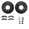8212-67003 Drilled/Slotted Rotors w/Heavy-Duty Brake Pads Kit & Hardware [Black], 2012-2021 Infiniti/Nissan, Position: Rear - image 1