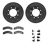 8212-67004 Drilled/Slotted Rotors w/Heavy-Duty Brake Pads Kit & Hardware [Black], 2012-2021 Infiniti/Nissan, Position: Front - image 1