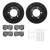 8212-76007 Drilled/Slotted Rotors w/Heavy-Duty Brake Pads Kit & Hardware [Black], 2008-2021 Lexus/Toyota/Scion, Position: Front - image 1