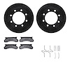 8212-99086 Drilled/Slotted Rotors w/Heavy-Duty Brake Pads Kit & Hardware [Black], 1976-1979 Ford/Lincoln/Mercury/Mazda, Position - image 1