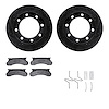 8212-99090 Drilled/Slotted Rotors w/Heavy-Duty Brake Pads Kit & Hardware [Black], 1980-1994 Ford/Lincoln/Mercury/Mazda, Position - image 1
