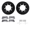 8212-99091 Drilled/Slotted Rotors w/Heavy-Duty Brake Pads Kit & Hardware [Black], 1986-1994 Ford/Lincoln/Mercury/Mazda, Position - image 1