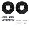 8212-99092 Drilled/Slotted Rotors w/Heavy-Duty Brake Pads Kit & Hardware [Black], 1976-1985 Ford/Lincoln/Mercury/Mazda, Position - image 1