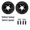 8212-99126 Drilled/Slotted Rotors w/Heavy-Duty Brake Pads Kit & Hardware [Black], 2001-2002 Ford/Lincoln/Mercury/Mazda, Position - image 1