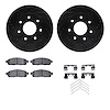 8212-99185 Drilled/Slotted Rotors w/Heavy-Duty Brake Pads Kit & Hardware [Black], 2004-2008 Ford/Lincoln/Mercury/Mazda, Position - image 1