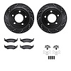 8212-99192 Drilled/Slotted Rotors w/Heavy-Duty Brake Pads Kit & Hardware [Black], 2004-2006 Ford/Lincoln/Mercury/Mazda, Position - image 1
