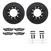 8212-99199 Drilled/Slotted Rotors w/Heavy-Duty Brake Pads Kit & Hardware [Black], 2005-2016 Ford/Lincoln/Mercury/Mazda, Position - image 1