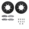 8212-99203 Drilled/Slotted Rotors w/Heavy-Duty Brake Pads Kit & Hardware [Black], 2005-2007 Ford/Lincoln/Mercury/Mazda, Position - image 1