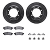 8212-99205 Drilled/Slotted Rotors w/Heavy-Duty Brake Pads Kit & Hardware [Black], 2005-2010 Ford/Lincoln/Mercury/Mazda, Position - image 1