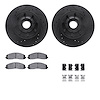 8212-99236 Drilled/Slotted Rotors w/Heavy-Duty Brake Pads Kit & Hardware [Black], Fits Select Ford/Lincoln/Mercury/Mazda, Positi - image 1