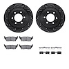 8212-99244 Drilled/Slotted Rotors w/Heavy-Duty Brake Pads Kit & Hardware [Black], 2015-2017 Ford/Lincoln/Mercury/Mazda, Position - image 1