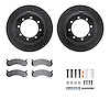 8212-99256 Drilled/Slotted Rotors w/Heavy-Duty Brake Pads Kit & Hardware [Black], Fits Select Ford/Lincoln/Mercury/Mazda, Positi - image 1