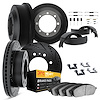 8214-40165 Drilled/Slotted Rotors w/Heavy-Duty Brake Pads/Drums/Shoes & Hardware Kit [Black], 1994-1999 Mopar, Position: Front a - image 1