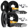 8214-40230 Drilled/Slotted Rotors w/Heavy-Duty Brake Pads Kit & Hardware [Black], 2007-2017 Multiple Makes/Models, Position: Fro - image 1