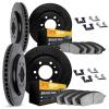 8214-40233 Drilled/Slotted Rotors w/Heavy-Duty Brake Pads Kit & Hardware [Black], Fits Select Multiple Makes/Models, Position: F - image 1
