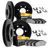 8214-54068 Drilled/Slotted Rotors w/Heavy-Duty Brake Pads Kit & Hardware [Black], 2009-2009 Ford/Lincoln/Mercury/Mazda, Position - image 1