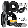 8214-54348 Drilled/Slotted Rotors w/Heavy-Duty Brake Pads/Drums/Shoes & Hardware Kit [Black], 1997-2004 Ford/Lincoln/Mercury/Maz - image 1