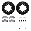 8222-40004 Drilled/Slotted Rotors w/Heavy-Duty Brake Pads/Sensor & Hardware [Silver], 2006-2006 Mopar, Position: Rear - image 1