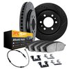 8222-40005 Drilled/Slotted Rotors w/Heavy-Duty Brake Pads/Sensor & Hardware [Silver], 2006-2006 Mopar, Position: Rear - image 2