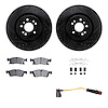 8222-63003 Drilled/Slotted Rotors w/Heavy-Duty Brake Pads/Sensor & Hardware [Silver], 2013-2019 Mercedes-Benz, Position: Front - image 1