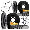 8224-40012 Drilled/Slotted Rotors w/Heavy-Duty Brake Pads/Sensor & Hardware [Silver], Fits Select Multiple Makes/Models, Positio - image 1