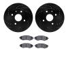 8302-01010 Drilled/Slotted Brake Rotors with 3000-Series Ceramic Brake Pads Kit [Black], 2004-2010 Multiple Makes/Models, Positi - image 1