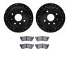 8302-01016 Drilled/Slotted Brake Rotors with 3000-Series Ceramic Brake Pads Kit [Black], 2004-2007 Multiple Makes/Models, Positi - image 1