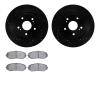 8302-01018 Drilled/Slotted Brake Rotors with 3000-Series Ceramic Brake Pads Kit [Black], 2006-2017 Suzuki, Position: Front - image 1