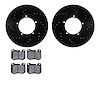 8302-02008 Drilled/Slotted Brake Rotors with 3000-Series Ceramic Brake Pads Kit [Black], 1977-1988 Porsche, Position: Front - image 1