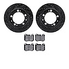8302-02010 Drilled/Slotted Brake Rotors with 3000-Series Ceramic Brake Pads Kit [Black], 1987-1989 Porsche, Position: Front - image 1