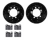 8302-02011 Drilled/Slotted Brake Rotors with 3000-Series Ceramic Brake Pads Kit [Black], 1977-1988 Porsche, Position: Rear