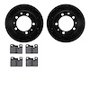 8302-02012 Drilled/Slotted Brake Rotors with 3000-Series Ceramic Brake Pads Kit [Black], 1987-1989 Porsche, Position: Rear - image 1