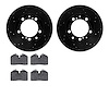 8302-02017 Drilled/Slotted Brake Rotors with 3000-Series Ceramic Brake Pads Kit [Black], 1987-1997 Porsche, Position: Rear - image 1