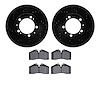 8302-02020 Drilled/Slotted Brake Rotors with 3000-Series Ceramic Brake Pads Kit [Black], 1986-1991 Porsche, Position: Front - image 1